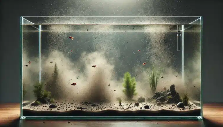 Cloudy fish tank water after adding unwashed substrate to the aquarium