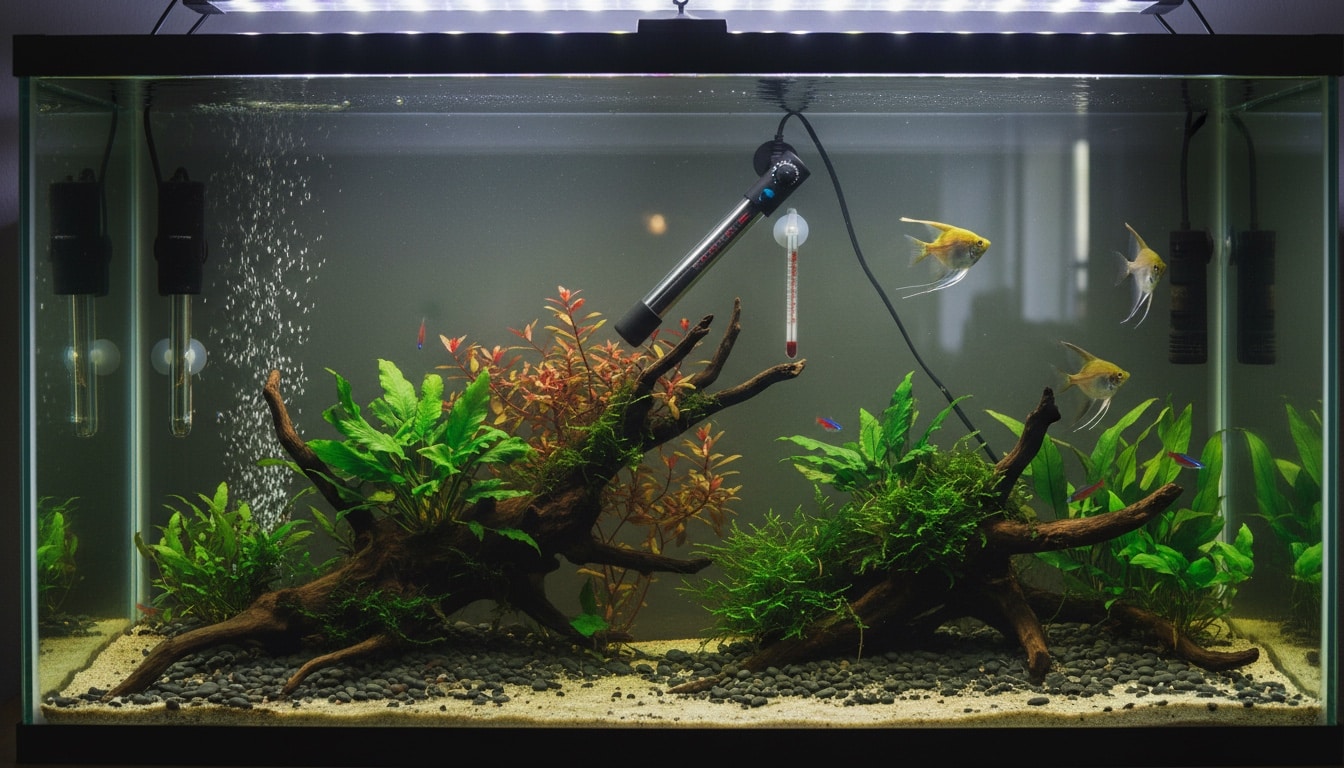aquarium heater placement