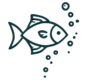 Simple Fish outline with bubbles