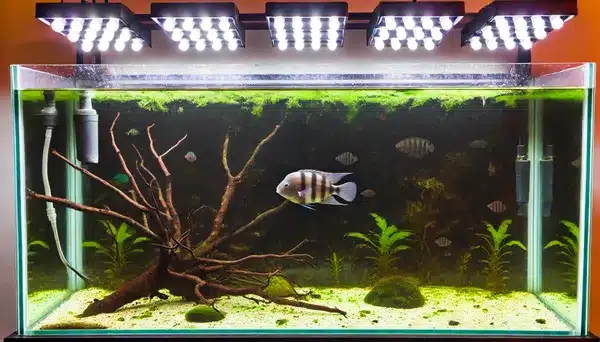 Common Aquarium Lighting Problems - excess light in fish tank increasing alage growth