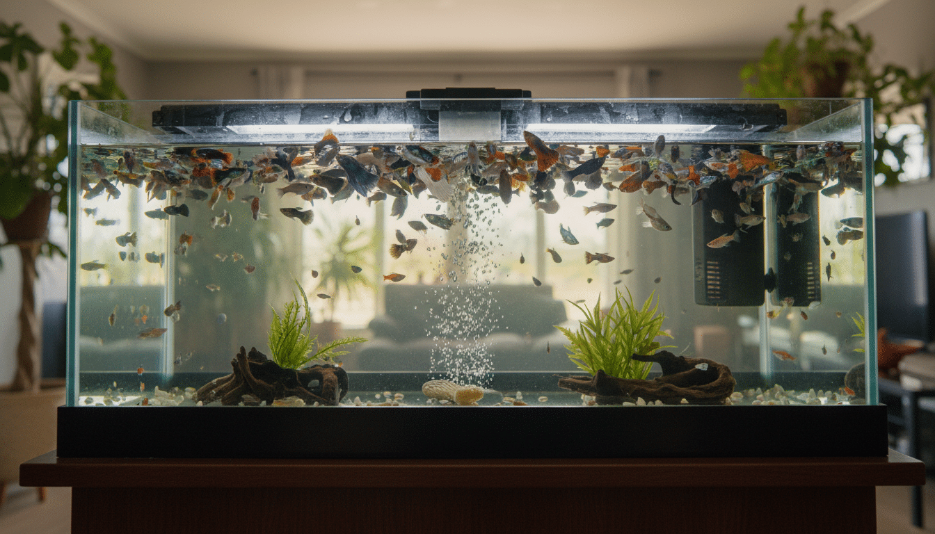 when fish go to the top of the tank