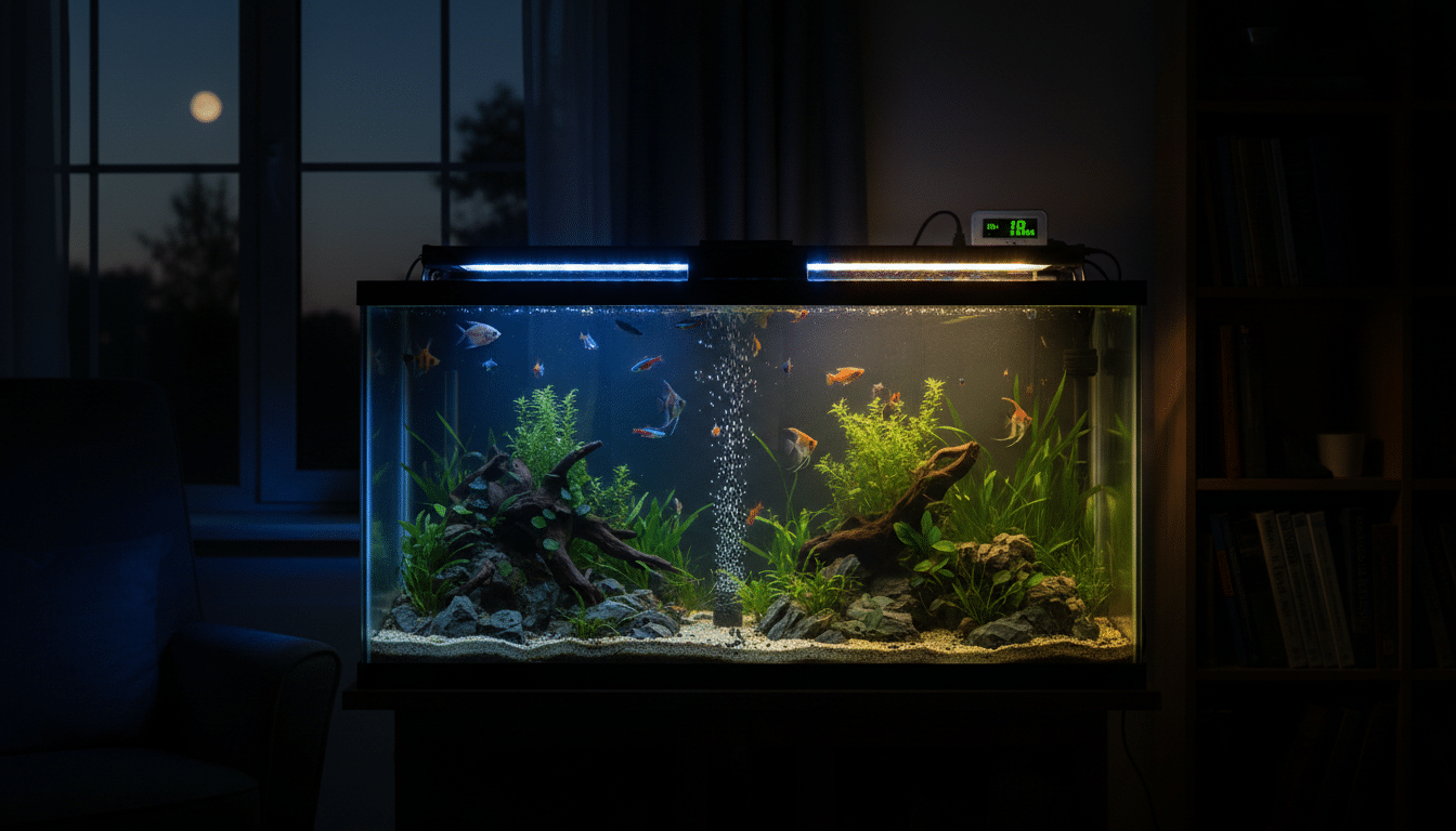 are fish tank lights supposed to be on all the time