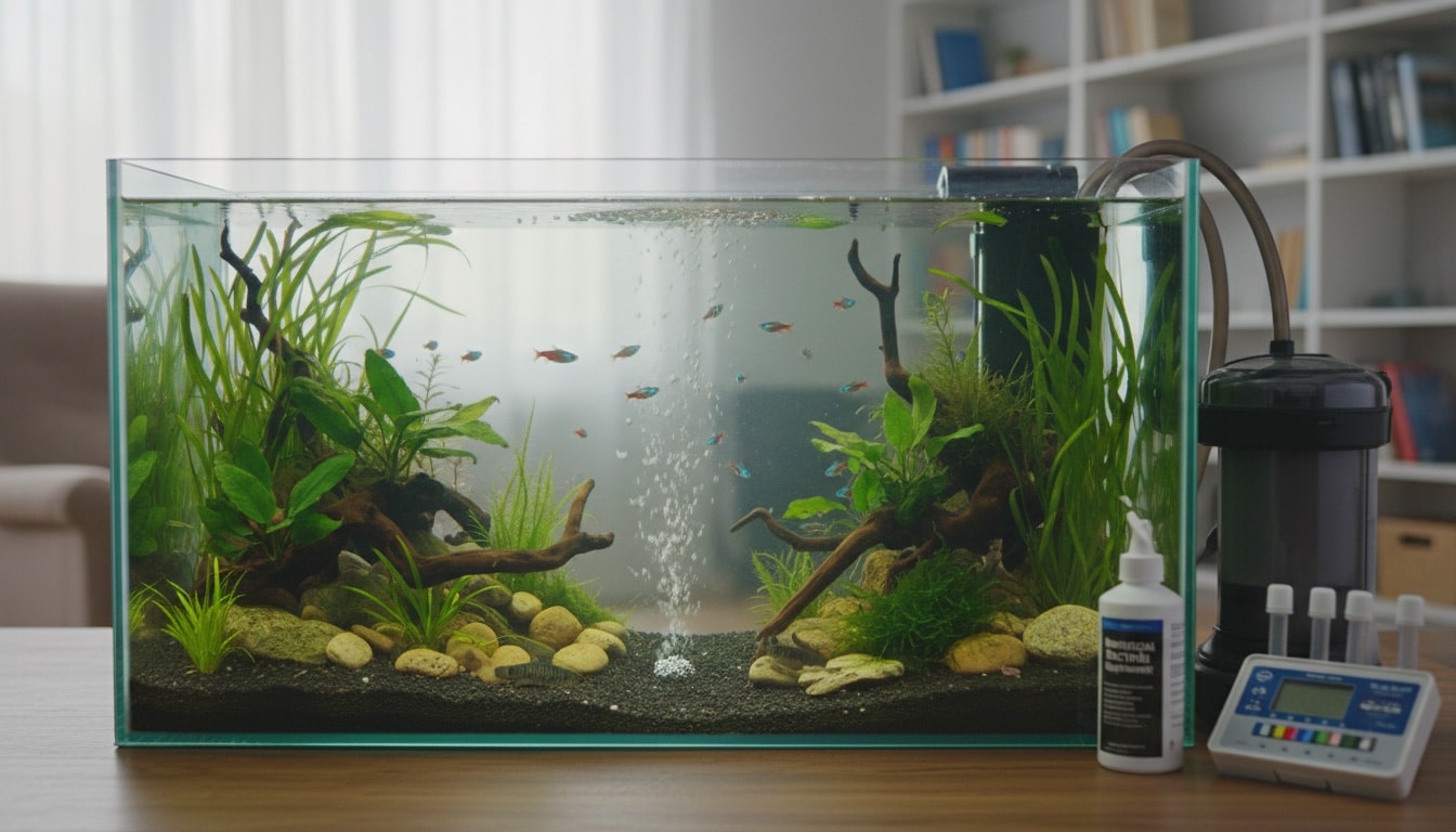 how lower nitrites in aquarium