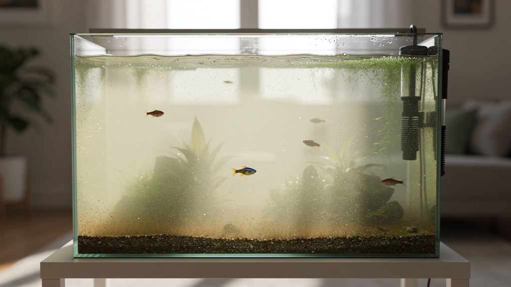 why is fish tank water cloudy
