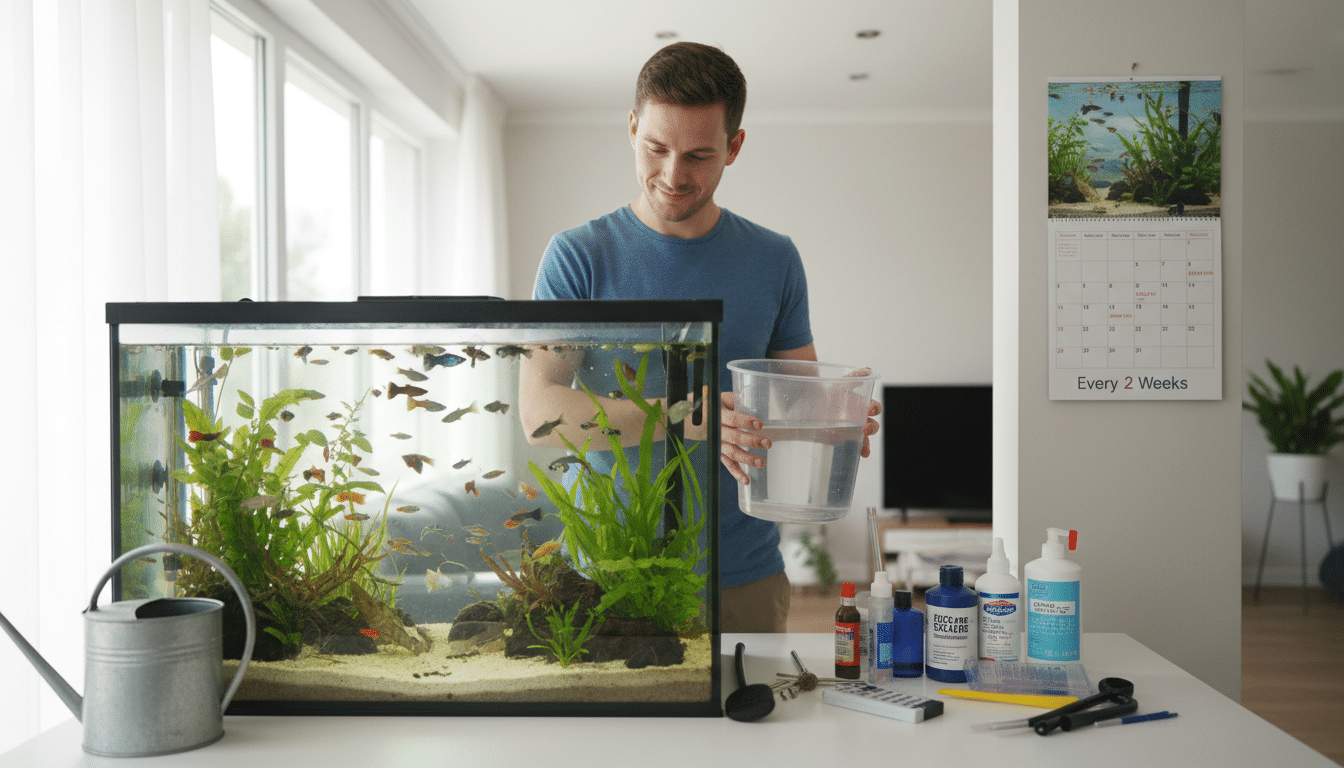 how often to change fish tank water