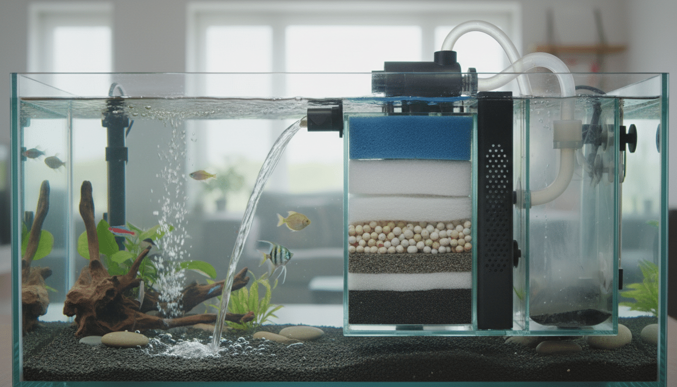 how a fish tank filter works